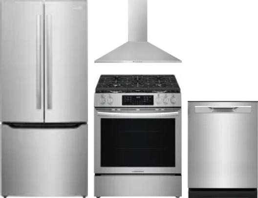 4 Piece Package Includes Refrigerator, Range, Hood And Dishwasher