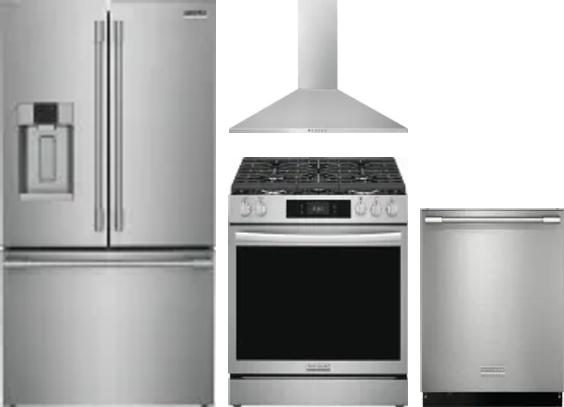 4 Piece Package Includes Refrigerator, Range, Hood And Dishwasher