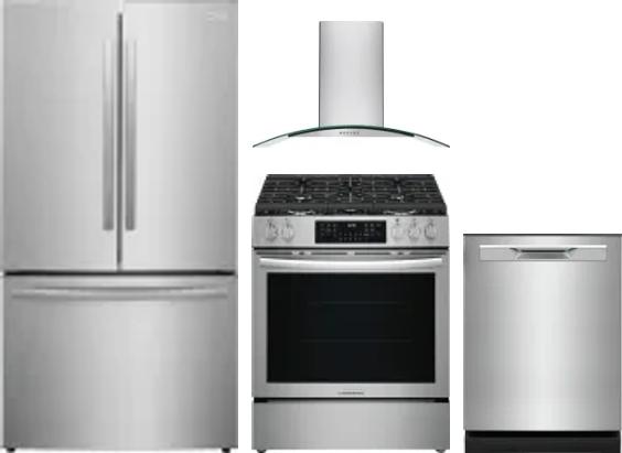 4 Piece Package Includes Refrigerator, Range, Hood And Dishwasher