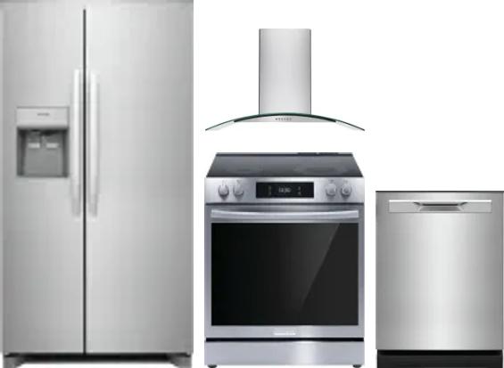 4 Piece Package Includes Refrigerator, Range, Hood And Dishwasher