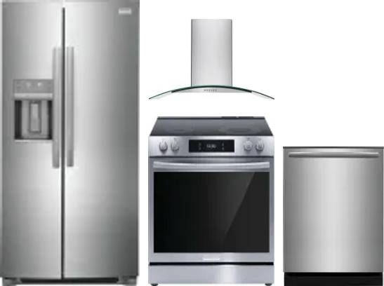 4 Piece Package Includes Refrigerator, Range, Hood And Dishwasher