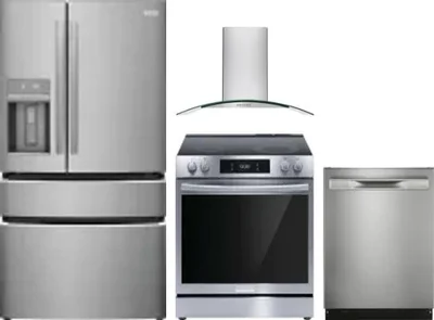 4 Piece Package Includes Refrigerator, Range, Hood And Dishwasher