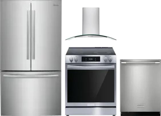 4 Piece Package Includes Refrigerator, Range, Hood And Dishwasher