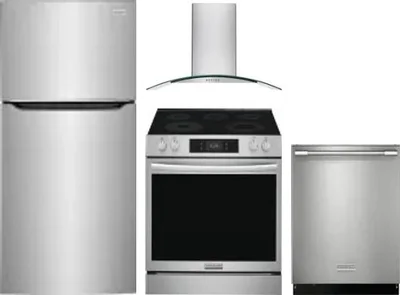 4 Piece Package Includes Refrigerator, Range, Hood And Dishwasher