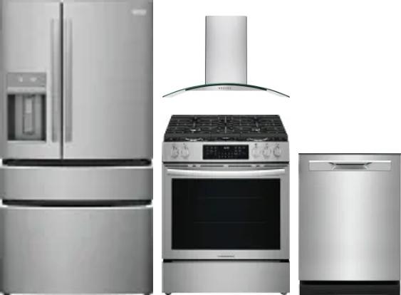 4 Piece Package Includes Refrigerator, Range, Hood And Dishwasher