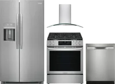 4 Piece Package Includes Refrigerator, Range, Hood And Dishwasher