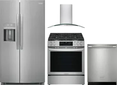 4 Piece Package Includes Refrigerator, Range, Hood And Dishwasher
