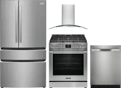 4 Piece Package Includes Refrigerator, Range, Hood And Dishwasher