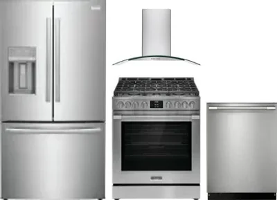 4 Piece Package Includes Refrigerator, Range, Hood And Dishwasher