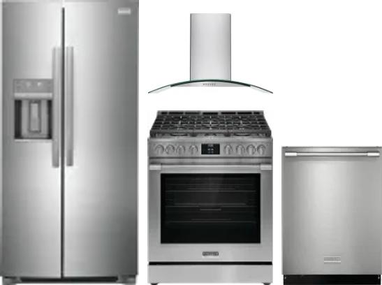 4 Piece Package Includes Refrigerator, Range, Hood And Dishwasher