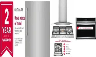 6 Piece Package Includes Refrigerator, Freezer, Cooktop, Wall Oven, Hood And Dishwasher