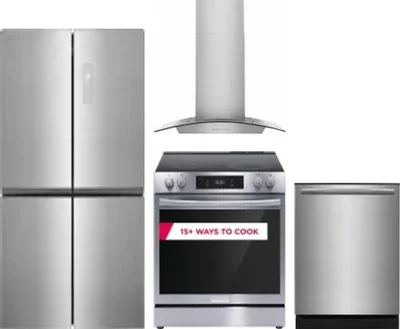 4 Piece Package Includes Refrigerator, Range, Hood And Dishwasher