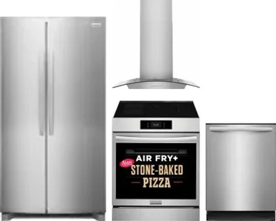 4 Piece Package Includes Refrigerator, Range, Hood And Dishwasher
