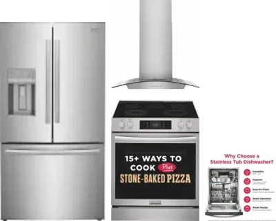 4 Piece Package Includes Refrigerator, Range, Hood And Dishwasher