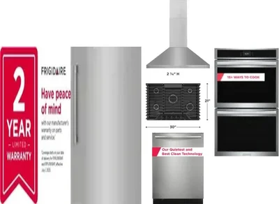6 Piece Package Includes Refrigerator, Freezer, Cooktop, Wall Oven, Hood And Dishwasher