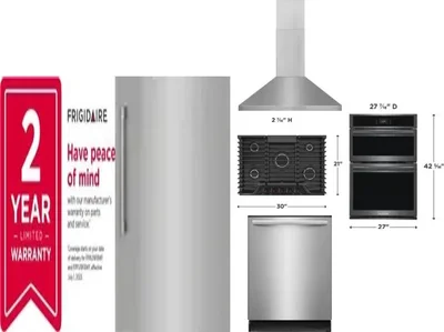 6 Piece Package Includes Refrigerator, Freezer, Cooktop, Wall Oven, Hood And Dishwasher