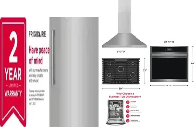 6 Piece Package Includes Refrigerator, Freezer, Cooktop, Wall Oven, Hood And Dishwasher