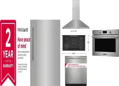 6 Piece Package Includes Refrigerator, Freezer, Cooktop, Wall Oven, Hood And Dishwasher