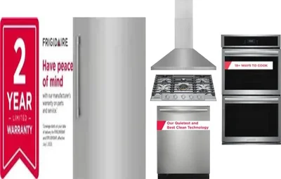 6 Piece Package Includes Refrigerator, Freezer, Cooktop, Wall Oven, Hood And Dishwasher