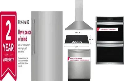 6 Piece Package Includes Refrigerator, Freezer, Cooktop, Wall Oven, Hood And Dishwasher