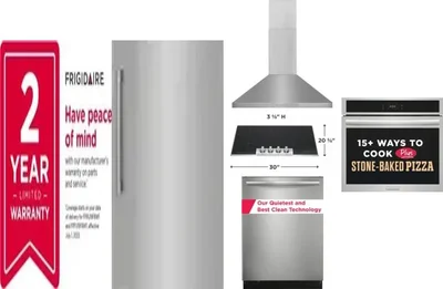 6 Piece Package Includes Refrigerator, Freezer, Cooktop, Wall Oven, Hood And Dishwasher