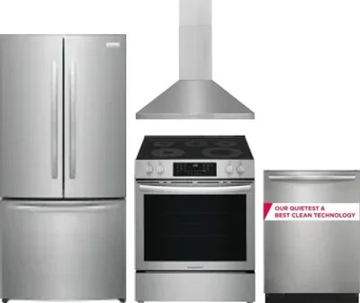 4 Piece Package Includes Refrigerator, Range, Hood And Dishwasher