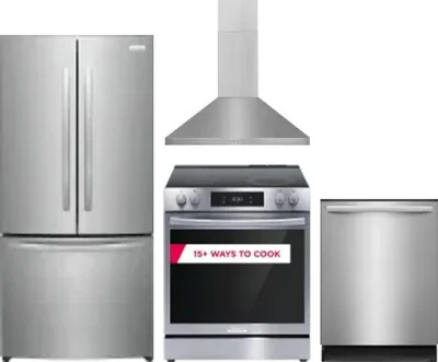 4 Piece Package Includes Refrigerator, Range, Hood And Dishwasher
