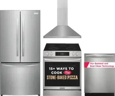 4 Piece Package Includes Refrigerator, Range, Hood And Dishwasher