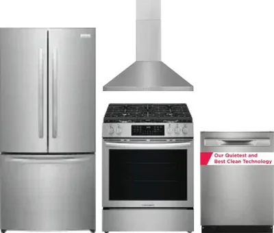 4 Piece Package Includes Refrigerator, Range, Hood And Dishwasher