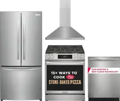 4 Piece Package Includes Refrigerator, Range, Hood And Dishwasher