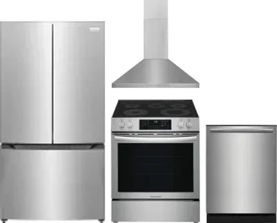 4 Piece Package Includes Refrigerator, Range, Hood And Dishwasher
