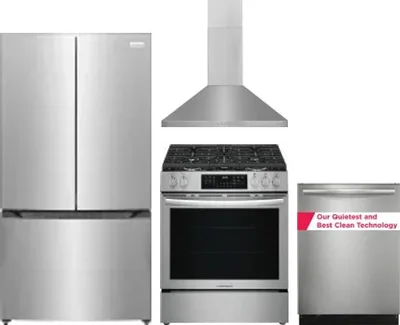 4 Piece Package Includes Refrigerator, Range, Hood And Dishwasher