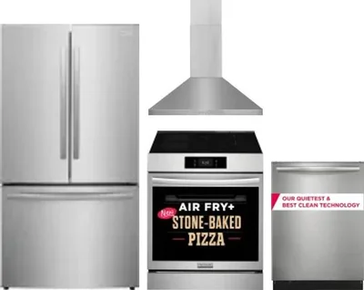 4 Piece Package Includes Refrigerator, Range, Hood And Dishwasher