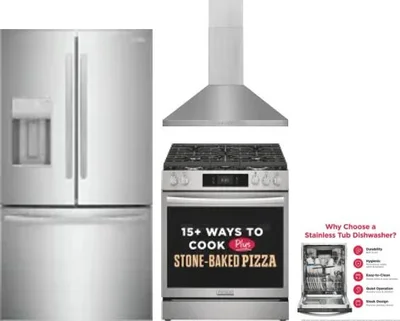 4 Piece Package Includes Refrigerator, Range, Hood And Dishwasher