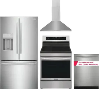 4 Piece Package Includes Refrigerator, Range, Hood And Dishwasher