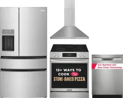 4 Piece Package Includes Refrigerator, Range, Hood And Dishwasher