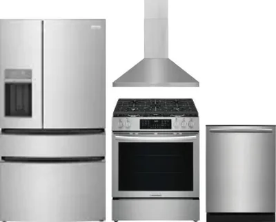 4 Piece Package Includes Refrigerator, Range, Hood And Dishwasher
