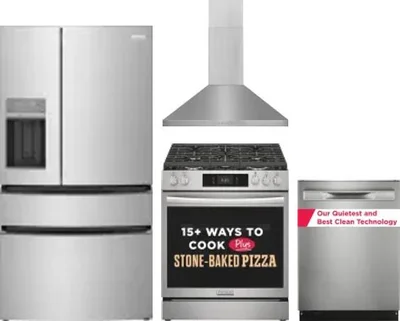 4 Piece Package Includes Refrigerator, Range, Hood And Dishwasher