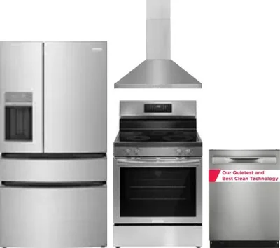 4 Piece Package Includes Refrigerator, Range, Hood And Dishwasher
