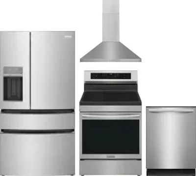 4 Piece Package Includes Refrigerator, Range, Hood And Dishwasher