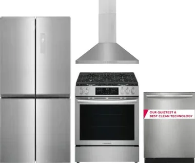 4 Piece Package Includes Refrigerator, Range, Hood And Dishwasher