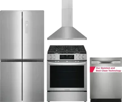 4 Piece Package Includes Refrigerator, Range, Hood And Dishwasher