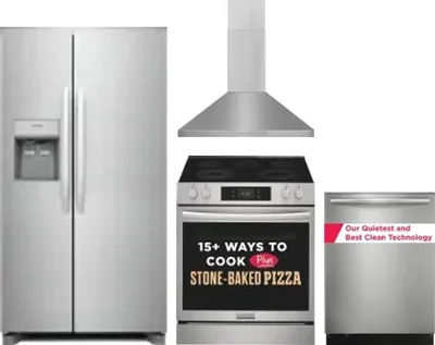 4 Piece Package Includes Refrigerator, Range, Hood And Dishwasher