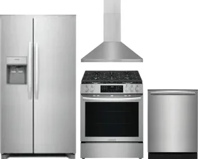 4 Piece Package Includes Refrigerator, Range, Hood And Dishwasher