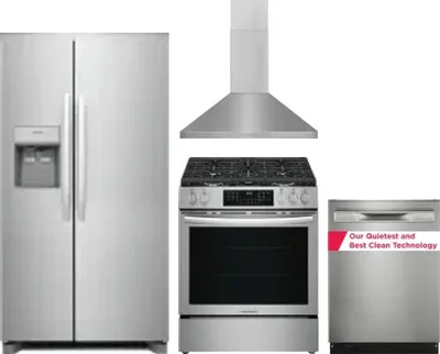 4 Piece Package Includes Refrigerator, Range, Hood And Dishwasher