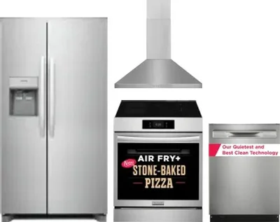 4 Piece Package Includes Refrigerator, Range, Hood And Dishwasher