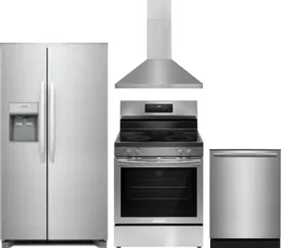 4 Piece Package Includes Refrigerator, Range, Hood And Dishwasher