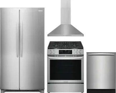 4 Piece Package Includes Refrigerator, Range, Hood And Dishwasher