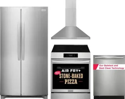 4 Piece Package Includes Refrigerator, Range, Hood And Dishwasher