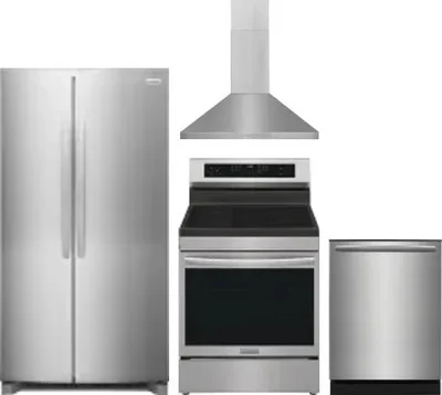 4 Piece Package Includes Refrigerator, Range, Hood And Dishwasher